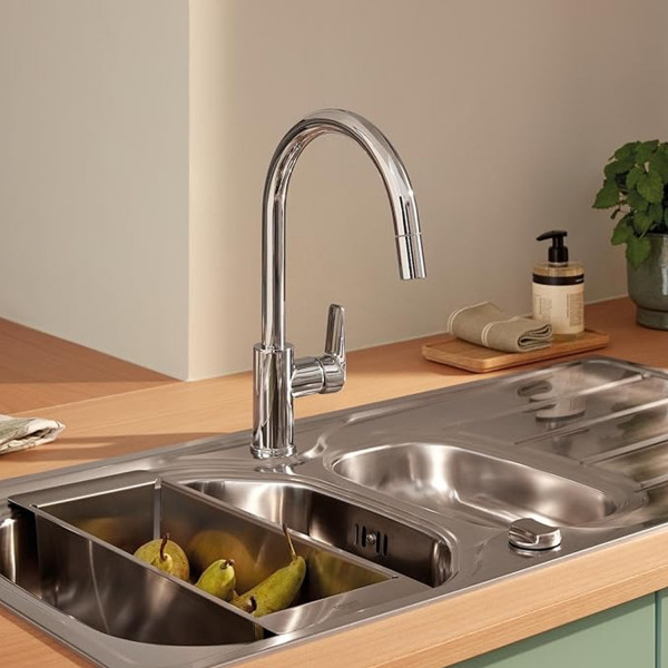 Смеситель для кухни с выдвижным изливом Grohe StartCurve 30562000