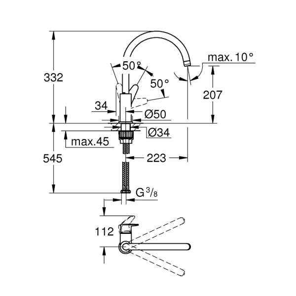 Смеситель для кухни Grohe StartCurve 31554001