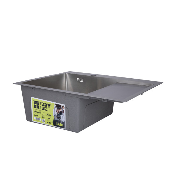 Мойка для кухни интегрированная Lidz Handmade H6350R крыло справа (LDH6350BRUR45587) Brushed Steel 3,0/1,0 мм
