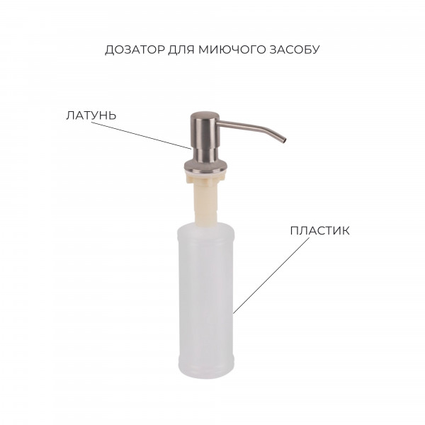Комплект Lidz Handmade H7849R Мойка для кухни интегрированная крыло справа Brushed в комплекте с дозатором + Lidz K01G Корзина для кухонной мойки