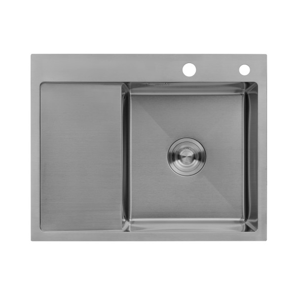 Комплект кухонная мойка Kroner Gebürstet-6350RHM + смеситель Küche-C031GRA + дозатор Spender-016