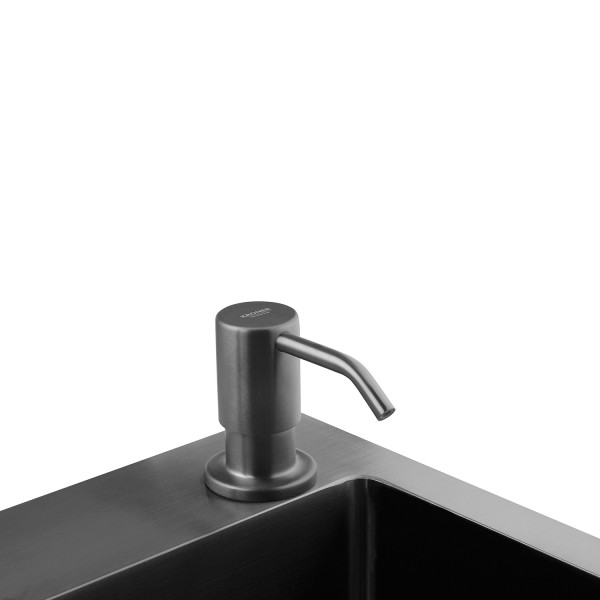 Комплект кухонная мойка Kroner Schwarze-6350HM PVD + смеситель Ersel-GRP03393BLK + дозатор Spender-SCH049
