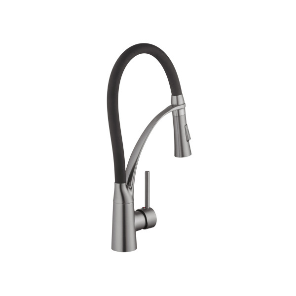 Комплект кухонная мойка Kroner Schwarze-6350HM PVD + смеситель Ersel-GRP03393BLK + дозатор Spender-SCH049