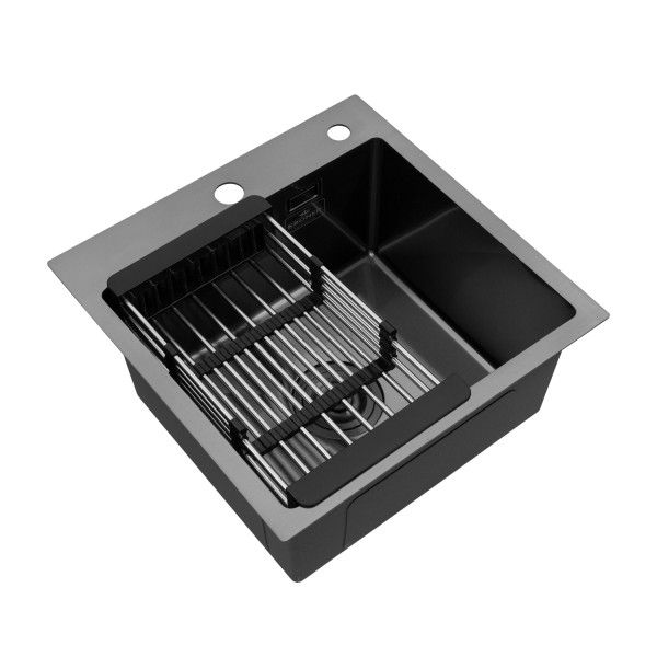 Кухонная мойка Kroner KRP Schwarze - 4545HM PVD (3.0/1.0 мм)