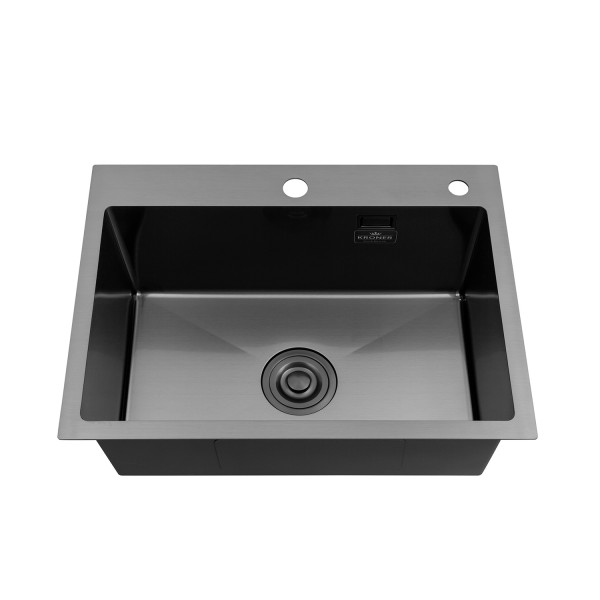 Кухонная мойка Kroner KRP Schwarze - 5843HM PVD (3.0/1.0 мм)