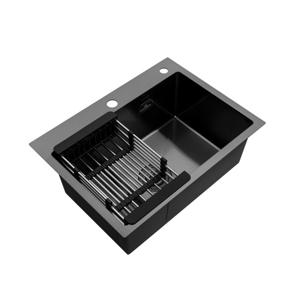 Кухонная мойка Kroner KRP Schwarze - 5843HM PVD (3.0/1.0 мм)