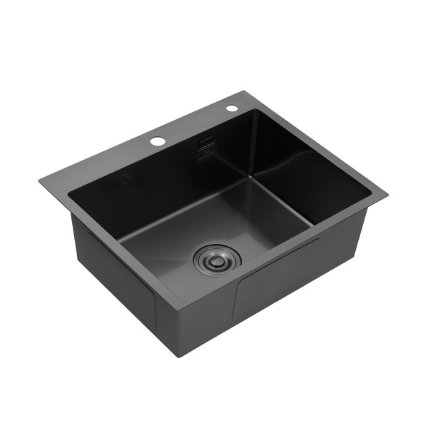 Кухонная мойка Kroner KRP Schwarze - 6050HM PVD (3.0/1.0 мм)