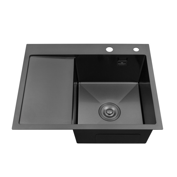 Кухонная мойка Kroner KRP Schwarze - 6350RHM PVD (3.0/1.0 мм)