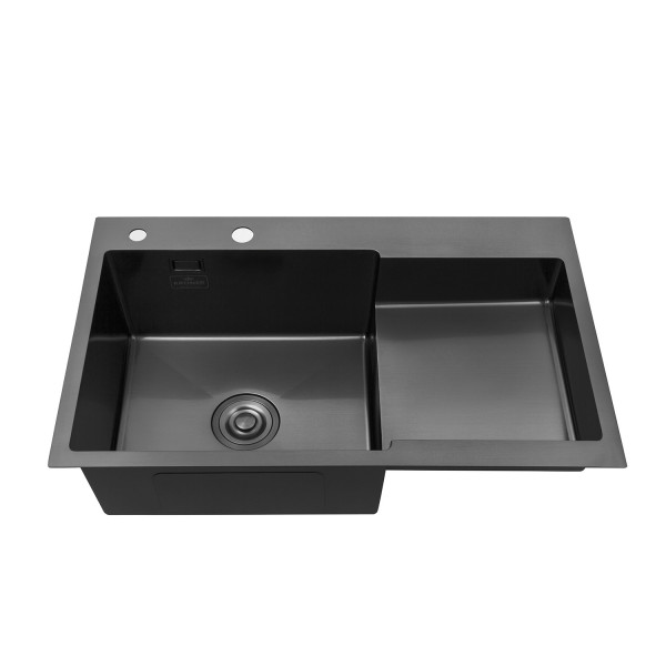 Кухонная мойка Kroner KRP Schwarze - 7848LHM PVD (3.0/1.0 мм)