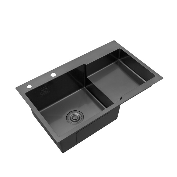 Кухонная мойка Kroner KRP Schwarze - 7848LHM PVD (3.0/1.0 мм)