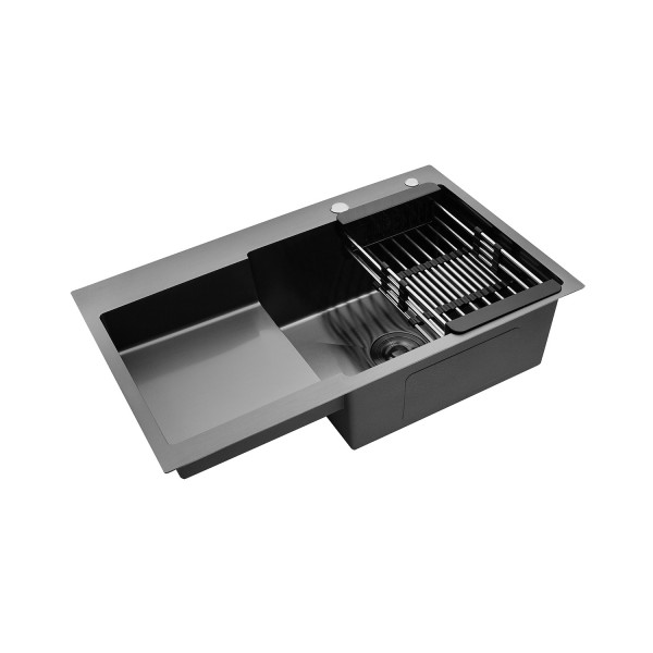 Кухонная мойка Kroner KRP Schwarze - 7848RHM PVD (3.0/1.0 мм)