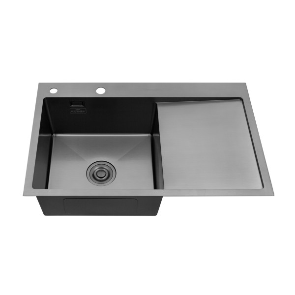 Кухонная мойка Kroner KRP Schwarze - 7849LHM PVD (3.0/1.0 мм)