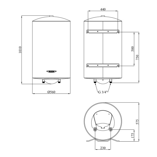 Бойлер Ariston ARI 150 VERT 560 THER MO EU с мокрым ТЭНом 3000326