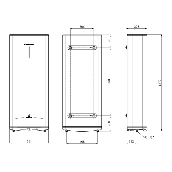 Бойлер Ariston VELIS PRO DRY WIFI 100 EU с сухим ТЭНом 3100910