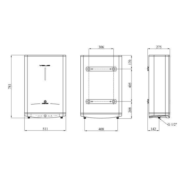 Бойлер Ariston Velis Tech 50 EU с мокрым ТЭНом 3100917