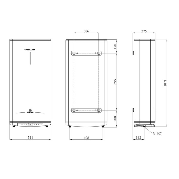 Бойлер Ariston Velis PRO 80 EU с мокрым ТЭНом 3626136