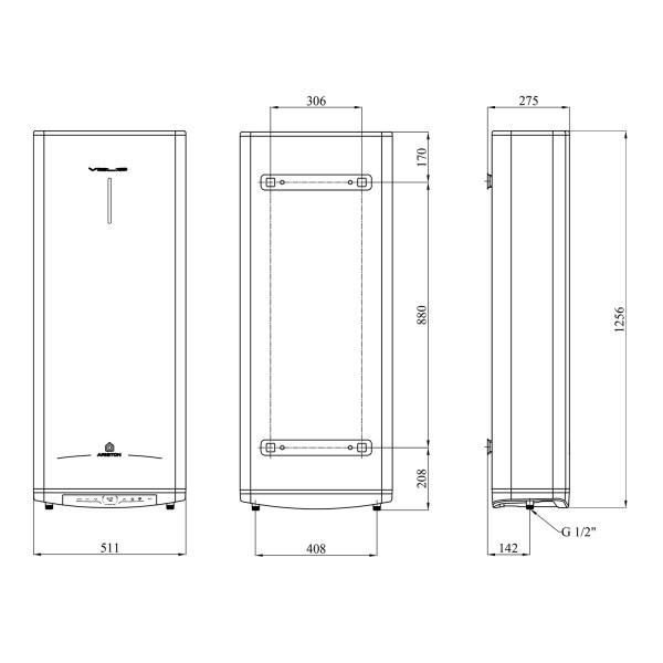Бойлер Ariston Velis PRO 100 EU с мокрым ТЭНом 3626137