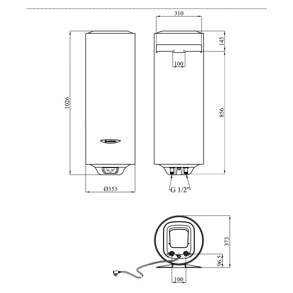 Бойлер Ariston Slim PRO1 ECO 65V 1,8K PL EU с мокрым ТЭНом 3626461