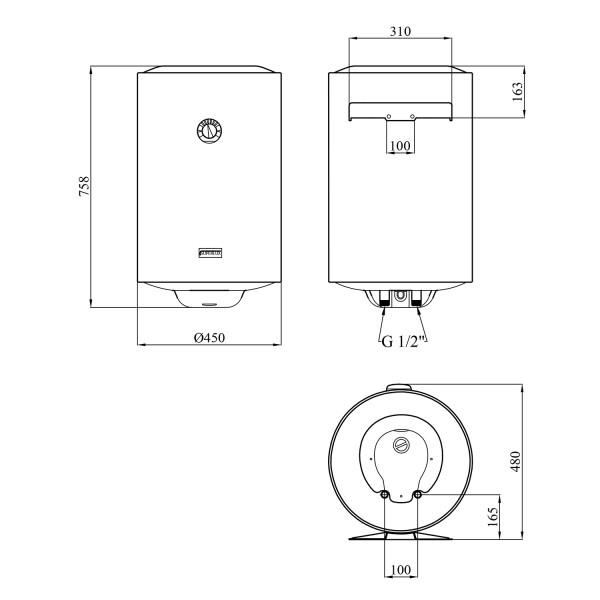 Бойлер Ariston Superlux 80V 1,5K EU2 с мокрым ТЭНом 4015005