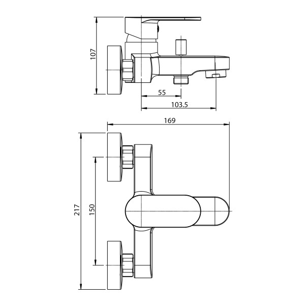 Смеситель для ванны Koller Pool Round Arc RA 0100