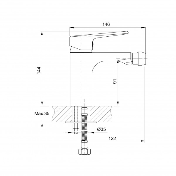 Смеситель для биде Koller Pool Edge ED 0300