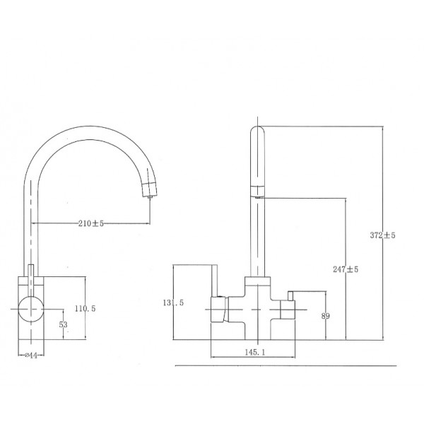 Смеситель для кухни с подключением фильтра Koller Pool Orion Double ORDB 0500F, черный матовый