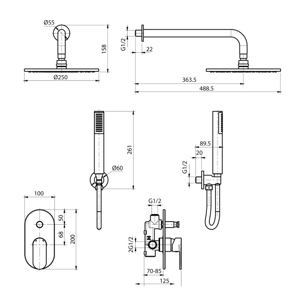 Смеситель для душа Koller Pool Round Arc RASC 0450