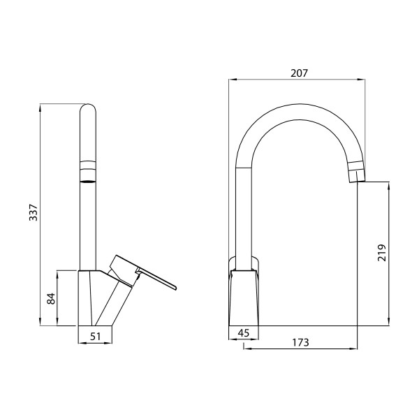 Смеситель для кухни Koller Pool Kvadro Arc KA 0500
