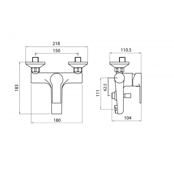 Смеситель для ванны Koller Pool Kvadro Arc KA 0100