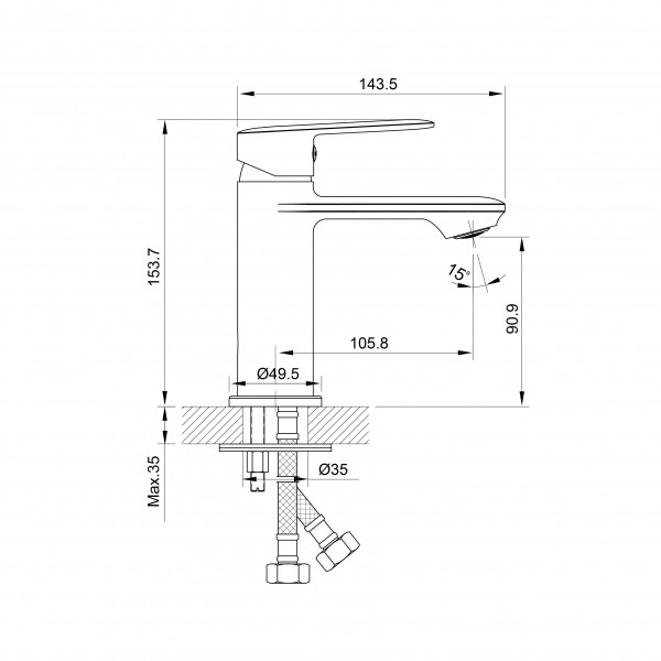 Смеситель для умывальника Koller Pool Line LN 0200