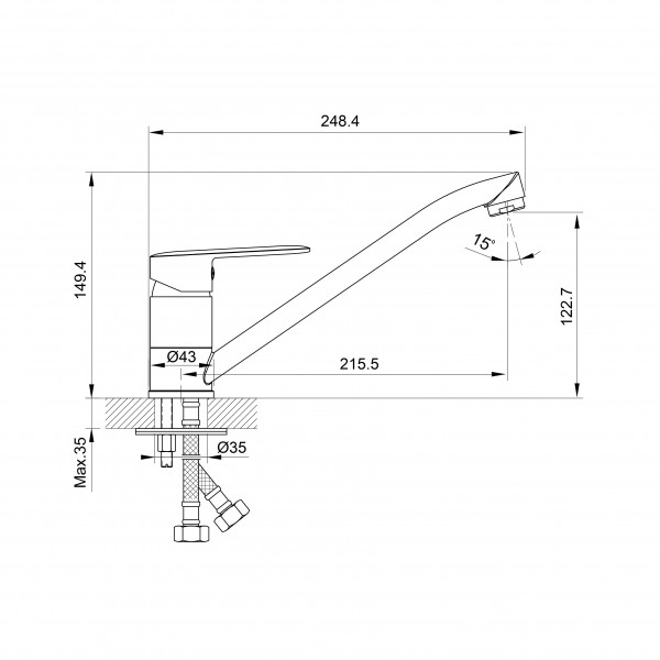 Смеситель для кухни Koller Pool Line LN 0950