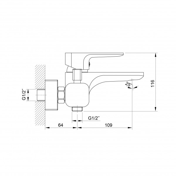 Смеситель для ванны Koller Pool Trend TR 0100B, черный матовый