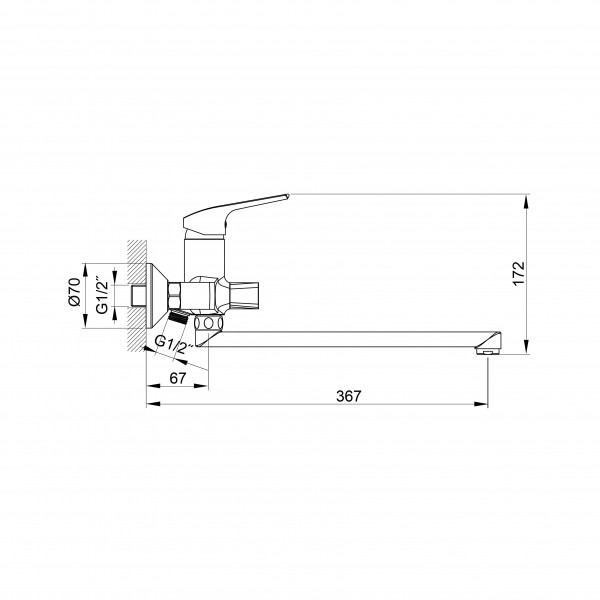 Универсальный смеситель для ванны Koller Pool Twin TW 0700