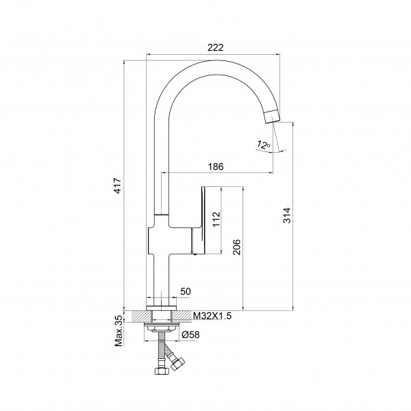 Смеситель для кухни Koller Pool Line Pro 1138310305