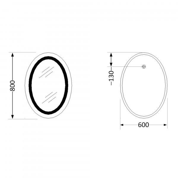 Зеркало Lidz Vida 800х600 с LED-подсветкой Touch, с антизапотеванием, с диммером, рег. яркости LD78LF6080