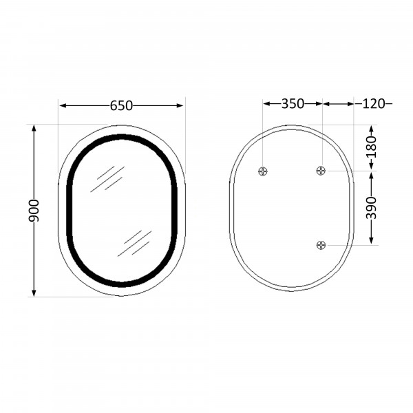 Зеркало Qtap Gemini 650х900 с LED-подсветкой Touch, с антизапотеванием, с диммером, рег. темп. цвета (3000-6500K) Reverse QT2578R6590