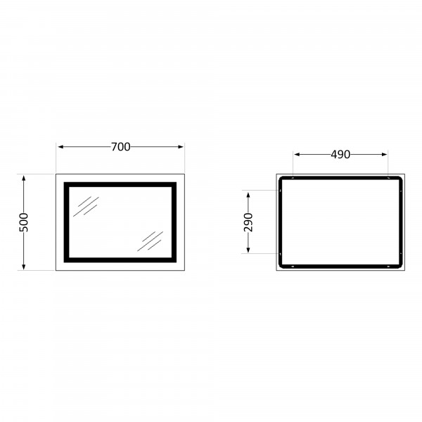 Зеркало Qtap Cardinal (CA1) 700х500 с LED-подсветкой Touch, с антизапотеванием, с диммером, рег. темп. цвета (3000-6500K) QT0478C5070