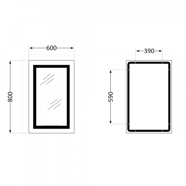 Зеркало Qtap Cardinal 600х800 с LED-подсветкой Touch, с антизапотеванием, с диммером, рег. темп. цвета (3000-6500K) QT0478C6080