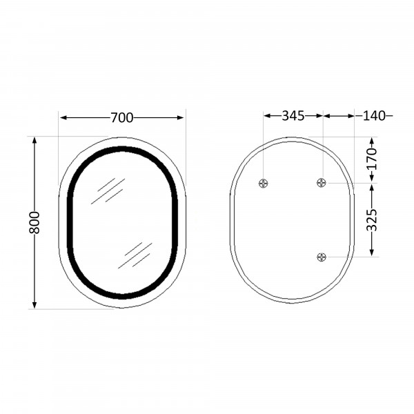 Зеркало Qtap Gemini 800х700 с LED-подсветкой Touch, с антизапотеванием, с диммером, рег. темп. цвета (3000-6500K) Reverse QT2578R8070