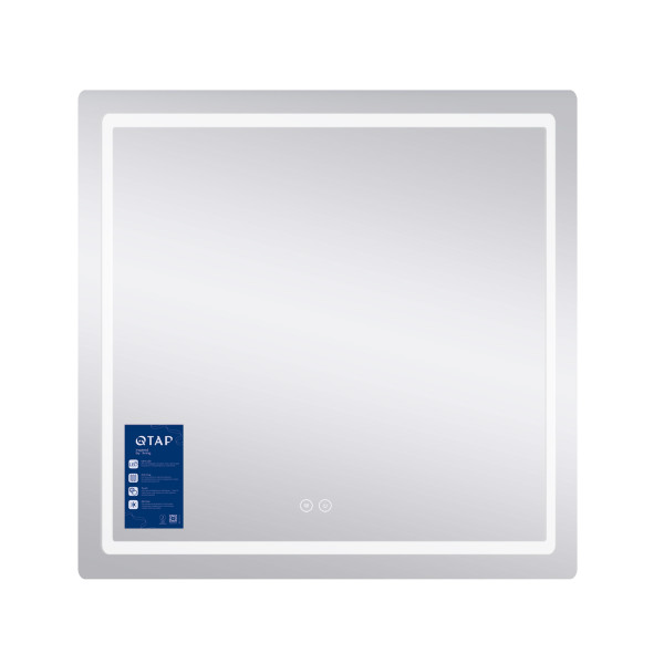Зеркало Qtap Mideya (MI2) 700х800 с LED-подсветкой Touch, с антизапотеванием, диммером, рег. яркости QT2078DCF7080