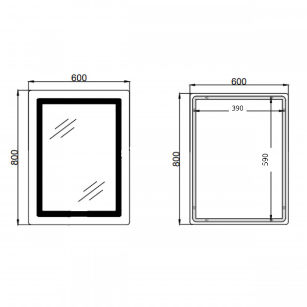 Зеркало Qtap Cardinal (CA2) 600х800 с LED-подсветкой Touch, с антизапотеванием, с диммером, рег. темп. цвета (3000-6500K) Reverse QT0478C608048453