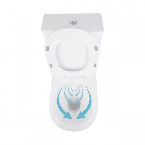 Унитаз-компакт Qtap Presto безободковый с сиденьем Soft-close QT24221217AW
