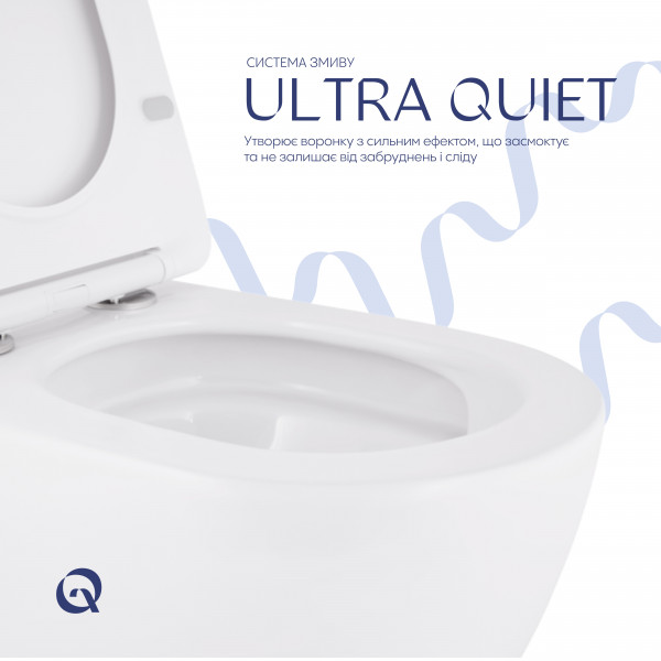 Унитаз подвесной Qtap Robin New безободковый с сиденьем Soft-close QT13332381АSW