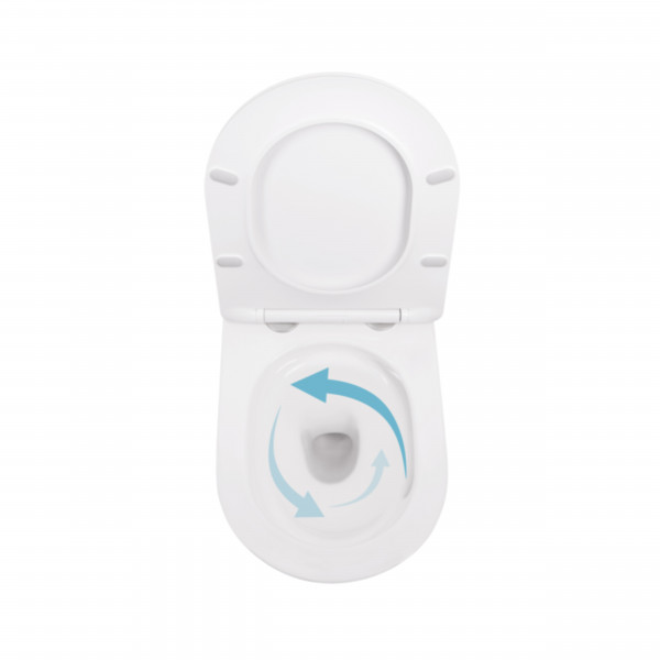Унитаз подвесной Qtap Robin New безободковый с сиденьем Soft-close QT13332381АSW