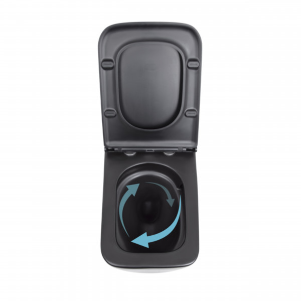 Унітаз підвісний Qtap Gemini безободковий з сидінням Soft-close QT2533076EUQMB