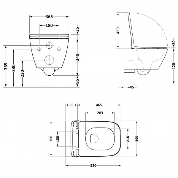 Унитаз подвесной Qtap Gemini безободковый с сиденьем Soft-closeQTGEM26W45430