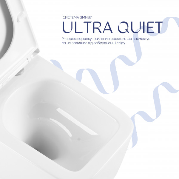 Унитаз подвесной Qtap Gemini безободковый с сиденьем Soft-closeQTGEM26W45430