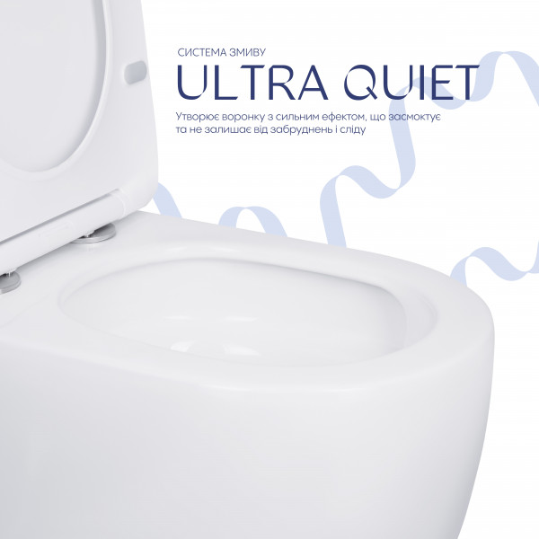 Унитаз-компакт Qtap Robin Ultra Quiet безободковый с сиденьем Soft-close QT13226089AW