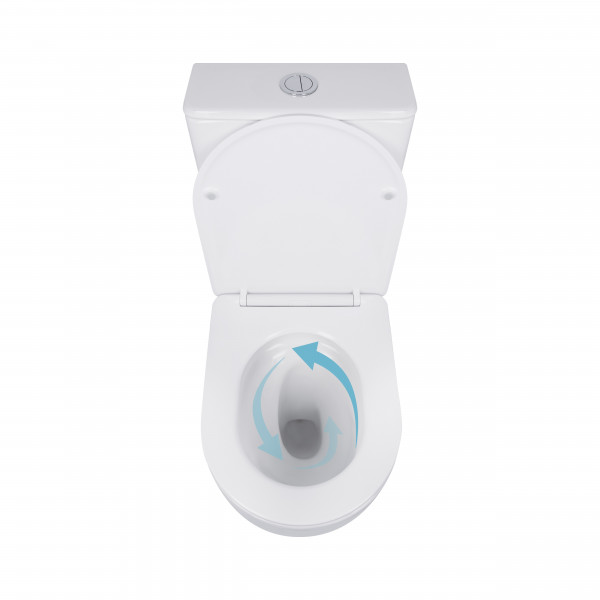 Унитаз-компакт Qtap Robin Ultra Quiet безободковый с сиденьем Soft-close QT13226089AW