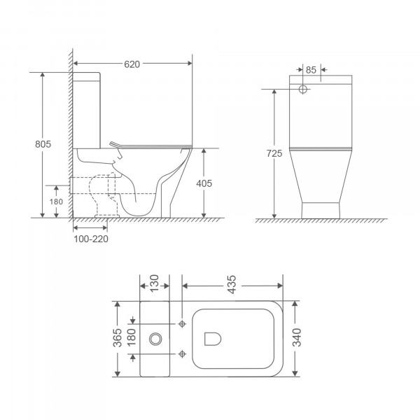 Унитаз-компакт Qtap Cardinal Ultra Quiet безободковый с сиденьем Soft-close QT04222168AUQ3W